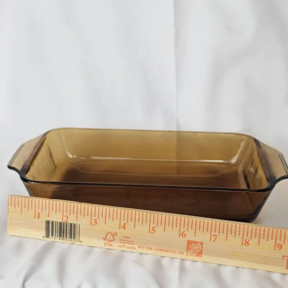 Vintage Anchor Hocking Amber Glass Loaf Pan, #427.